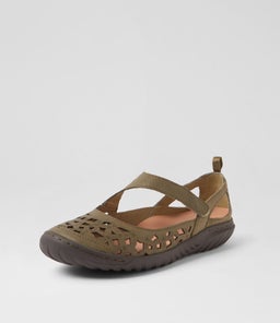 TEASI SU KHAKI DK BROWN SOLE LEATHER