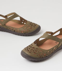 TEASI SU KHAKI DK BROWN SOLE LEATHER