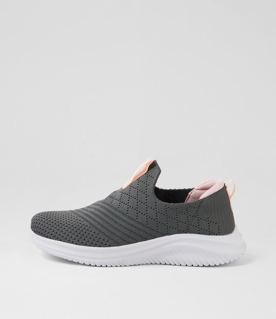 Bethie Grey Pink Knit Sneakers Bethie Grey Pink Knit Sneakers