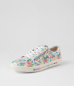 EQUALLY SU WHITE TROPIC FLOWER LEATHER