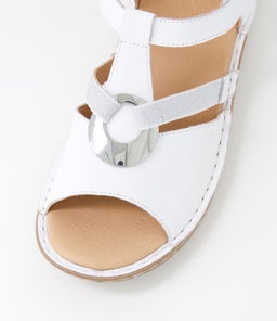 BAYI SU WHITE SILVER LEATHER ELASTIC