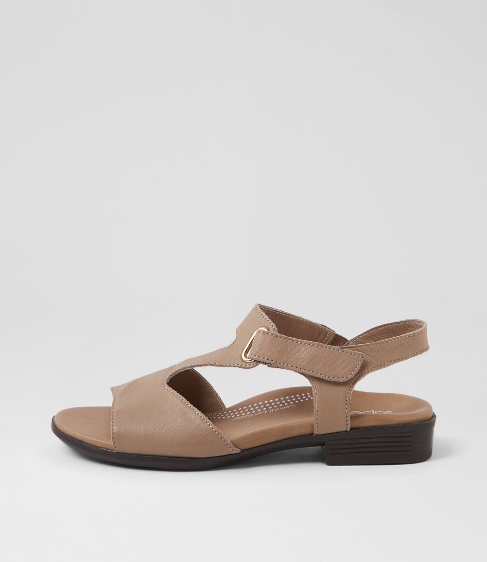 Coras Light Taupe Leather Sandals