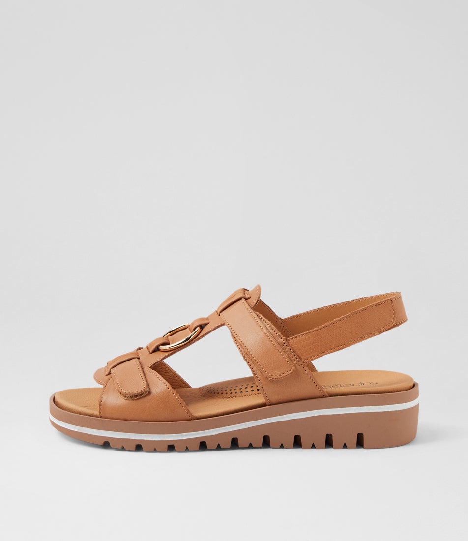 Athleen Dark Tan Leather Sandals Athleen Dark Tan Leather Sandals