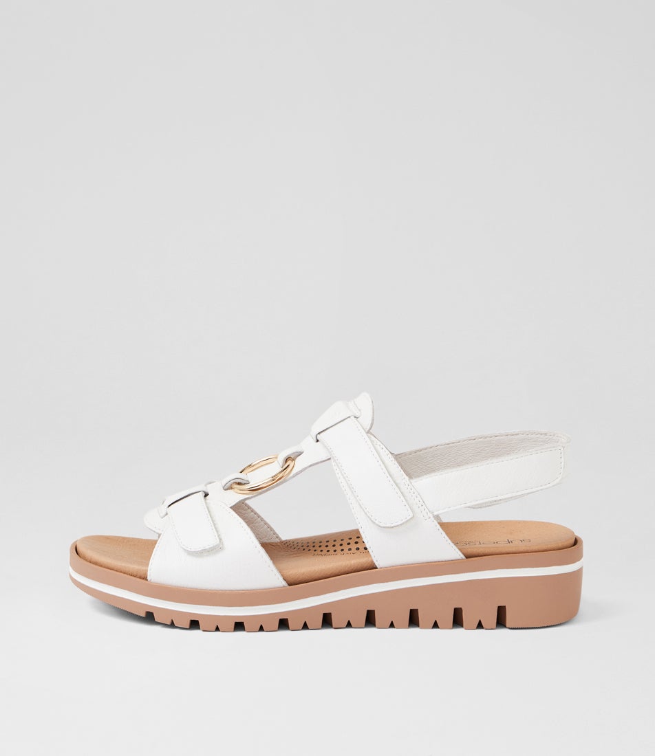 Athleen White Leather Sandals Athleen White Leather Sandals