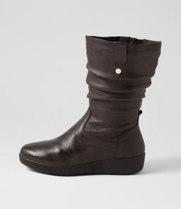 HATIE W SU DK BROWN LEATHER
