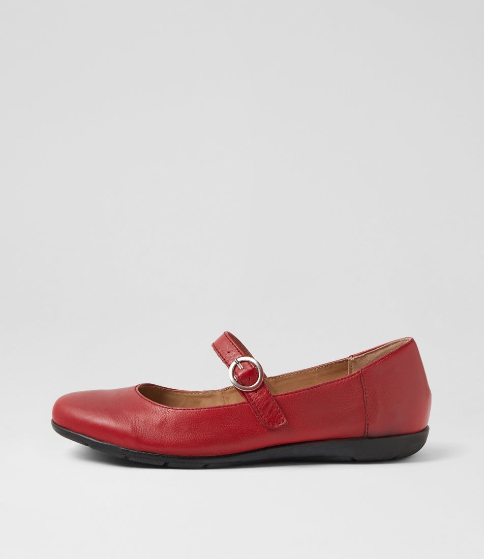 Hariet Red Leather Flat Shoes Hariet Red Leather Flat Shoes
