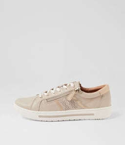 EMILLIO SU ALMOND PLATINUM LEATHER SUEDE