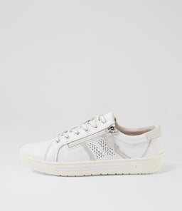 EMILLIO SU WHITE SILVER LEATHER SUEDE