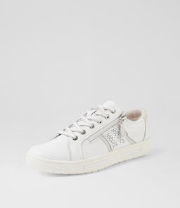 EMILLIO SU WHITE SILVER LEATHER SUEDE