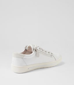 EMILLIO SU WHITE SILVER LEATHER SUEDE