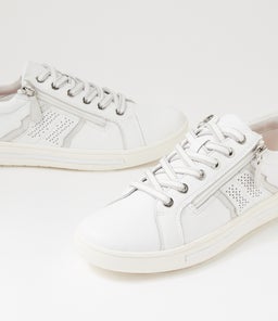 EMILLIO SU WHITE SILVER LEATHER SUEDE