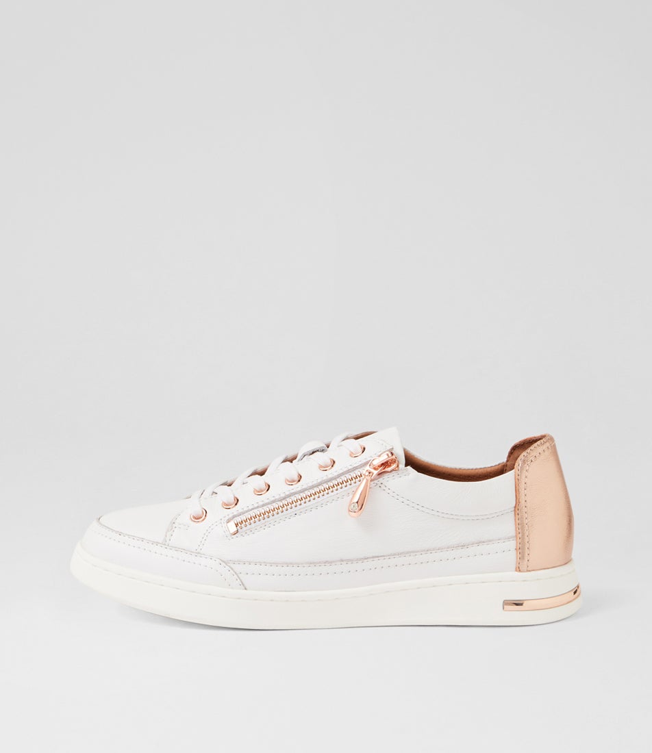 Catorina White Rose Gold Multi Lace Up Sneakers Catorina White Rose Gold Multi Lace Up Sneakers