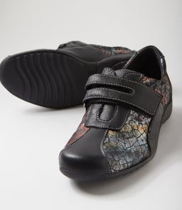 GORDANA SU BLACK BLACK RICH LEATHER SUEDE