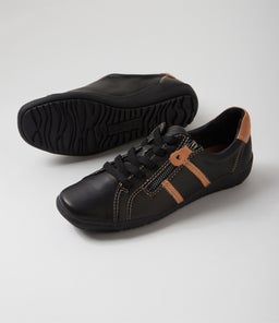 RICKYI SU BLACK TAN BLACK SOLE LEATHER