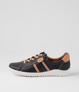 RICKYI SU DK BLUE LT CAFE LEATHER