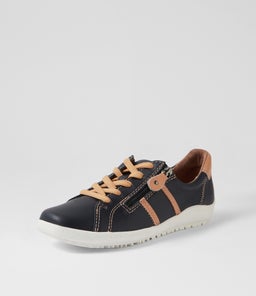 RICKYI SU DK BLUE LT CAFE LEATHER