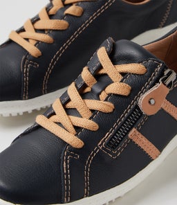 RICKYI SU DK BLUE LT CAFE LEATHER