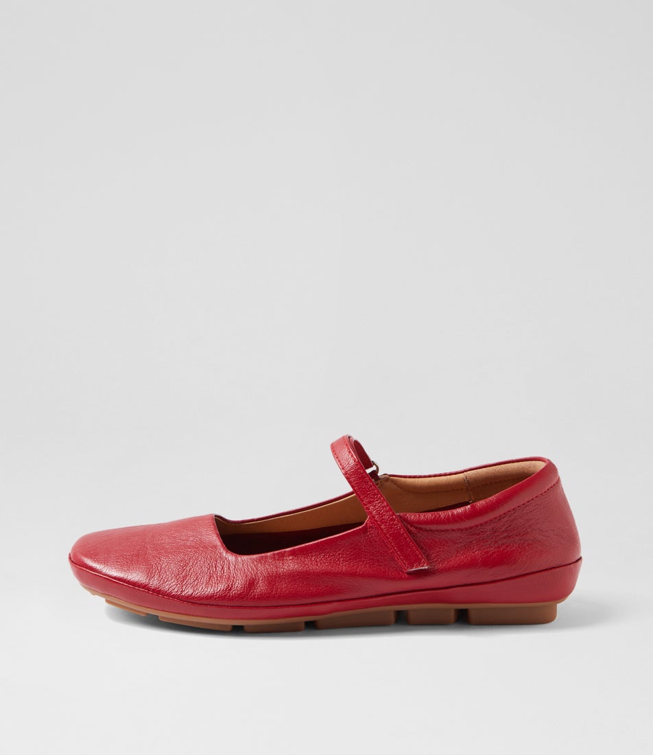 Valuable Dark Red Leather Flats