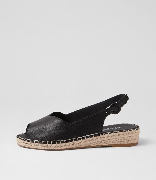 Kadde Kadde Black Leather Sandals