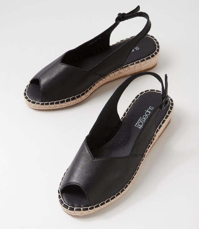 Kadde Kadde Black Leather Sandals