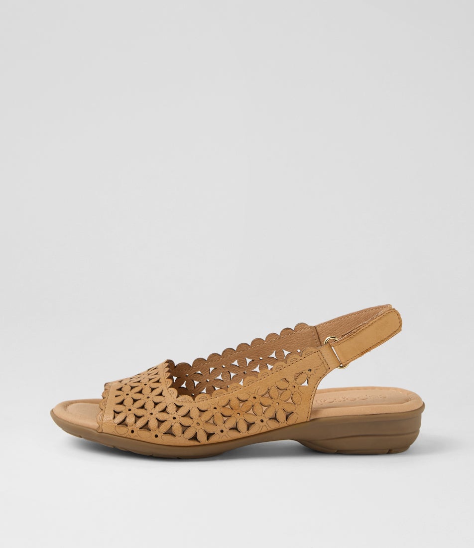 Benisie Dark Tan Leather Sandals