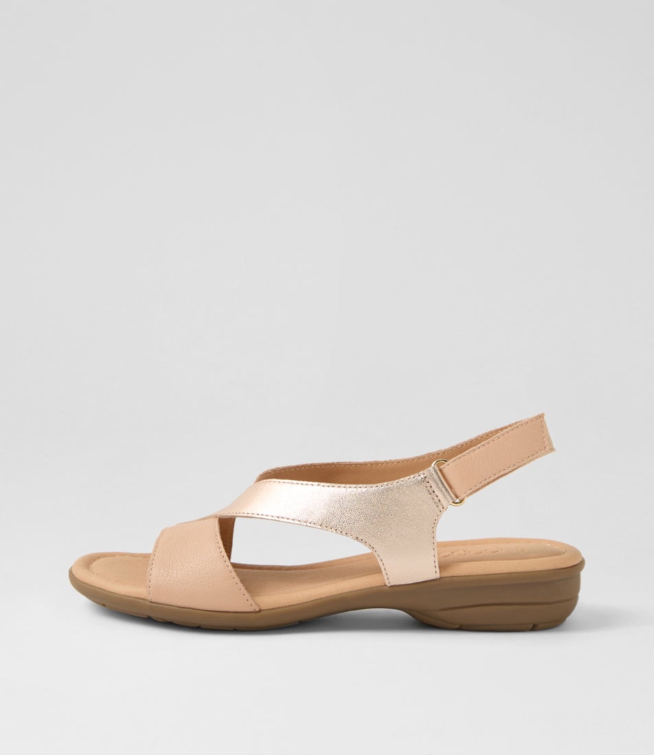 Bensin Dark Nude Rose Gold Leather Sandals Bensin Dark Nude Rose Gold Leather Sandals