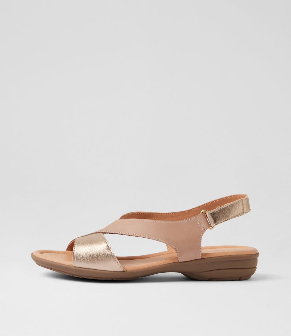 Bensin Taupe Champagne Leather Sandals