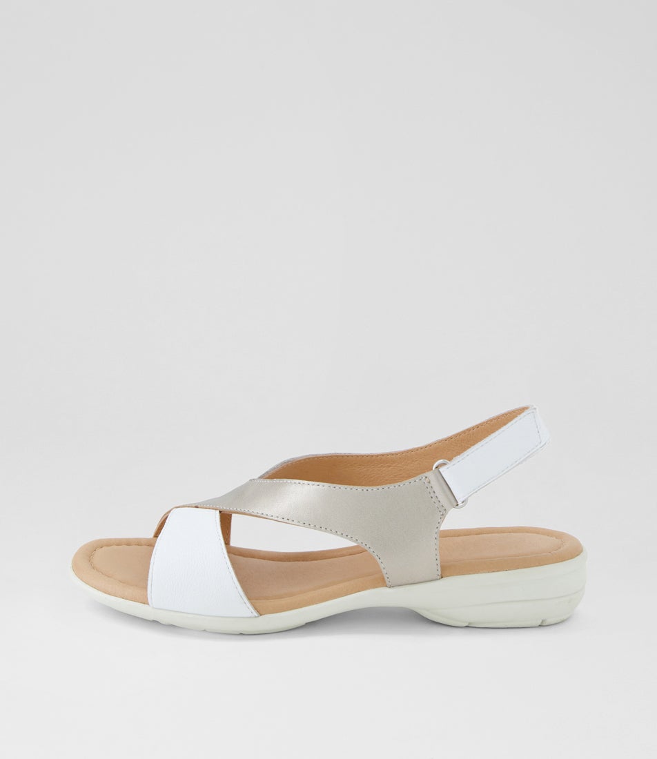 Bensin White Prosecco Leather Sandals