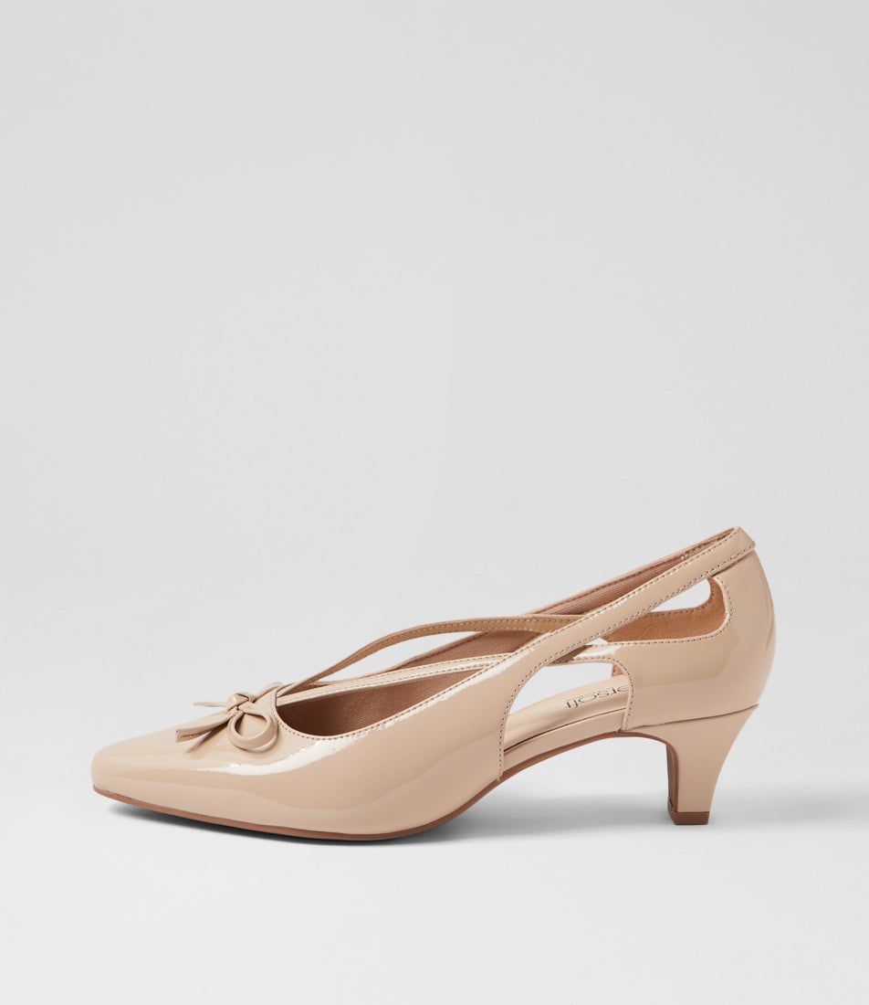 Lantana Almond Natural Patent Leather Heels