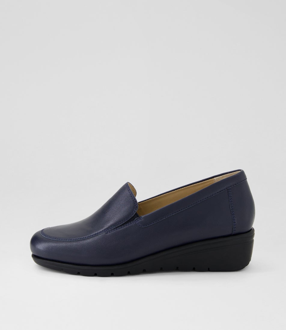 Leilanis Navy Leather Heels