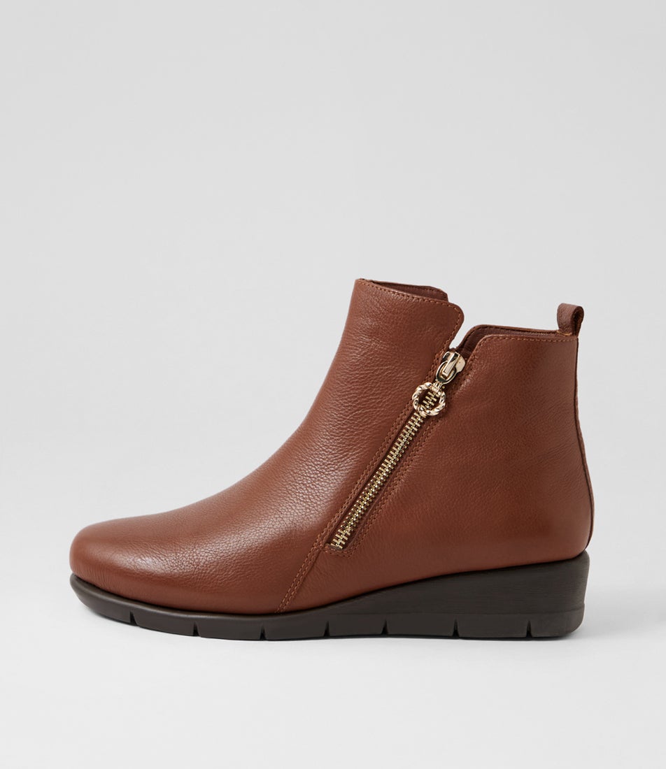 Mavise Cognac Leather Ankle Boots Mavise Cognac Leather Ankle Boots