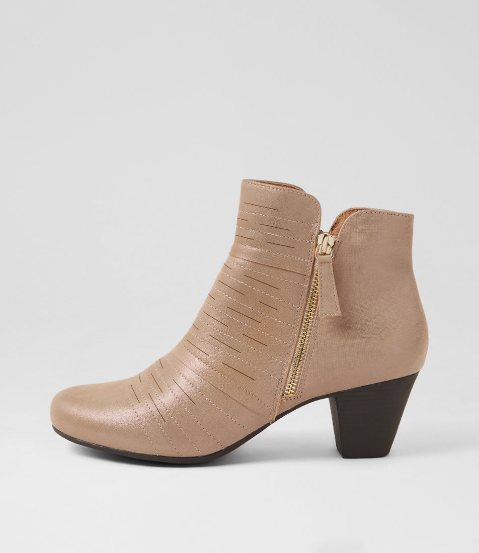 Fabians Pewter Shimmer Suede Ankle Boots