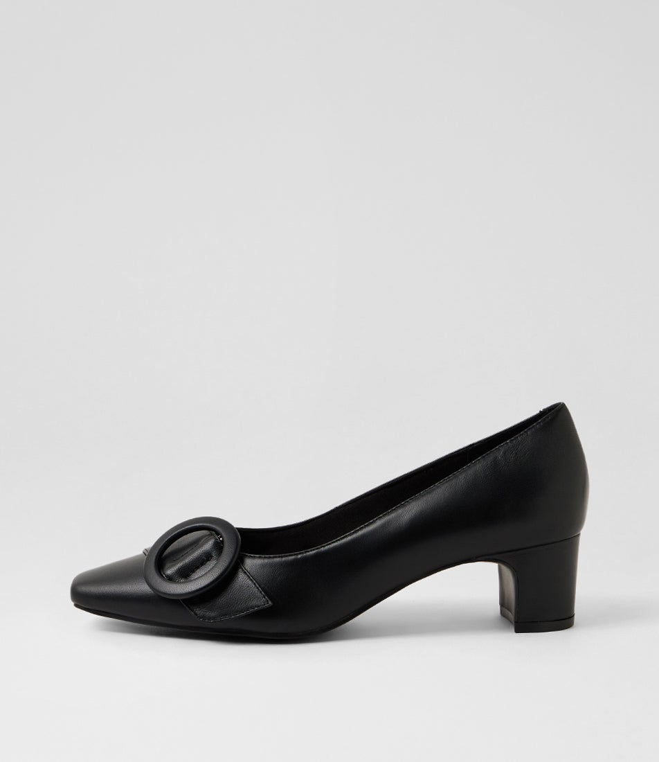 Kevie Black Leather Heels Kevie Black Leather Heels