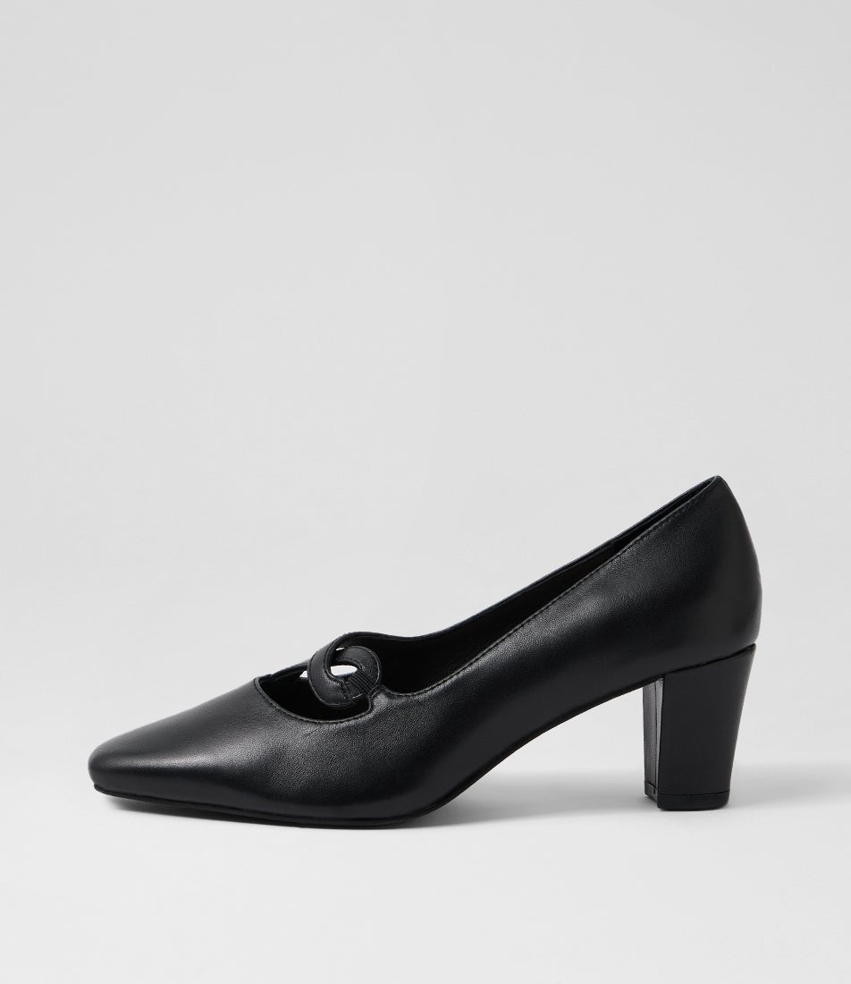 Mayian Black Leather Heels Mayian Black Leather Heels