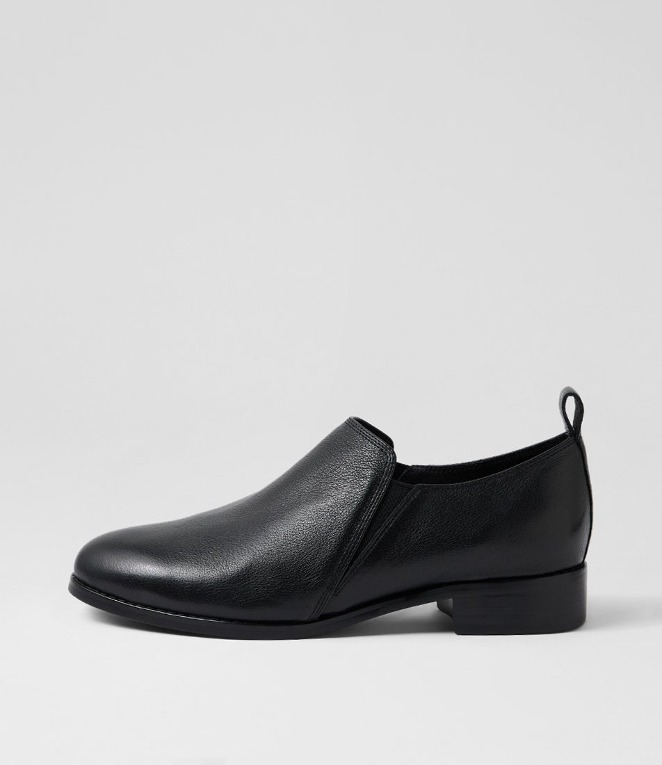 Beamie Black Leather Flat Shoes Beamie Black Leather Flat Shoes