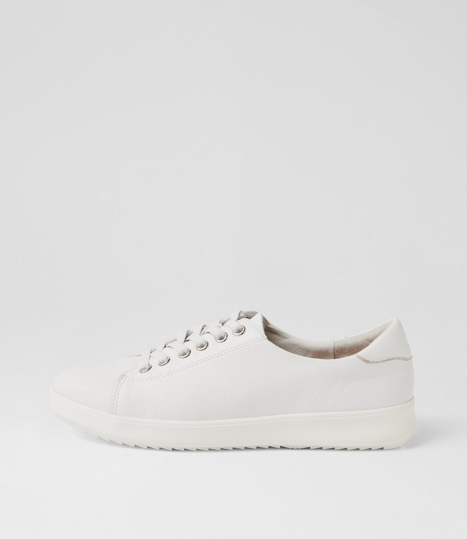 Leahi White Leather Sneakers