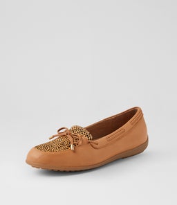 FABIAS SU DK TAN TAN DOT LEATHER FUR
