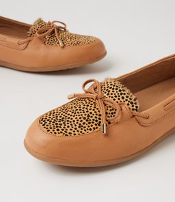 FABIAS SU DK TAN TAN DOT LEATHER FUR