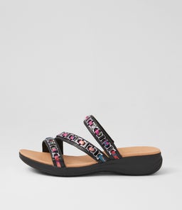 MAYBELLE SU BLACK MULTI LEATHER FABRIC