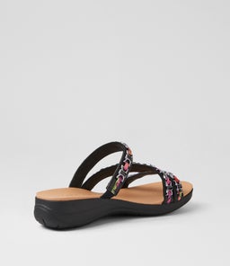 MAYBELLE SU BLACK MULTI LEATHER FABRIC