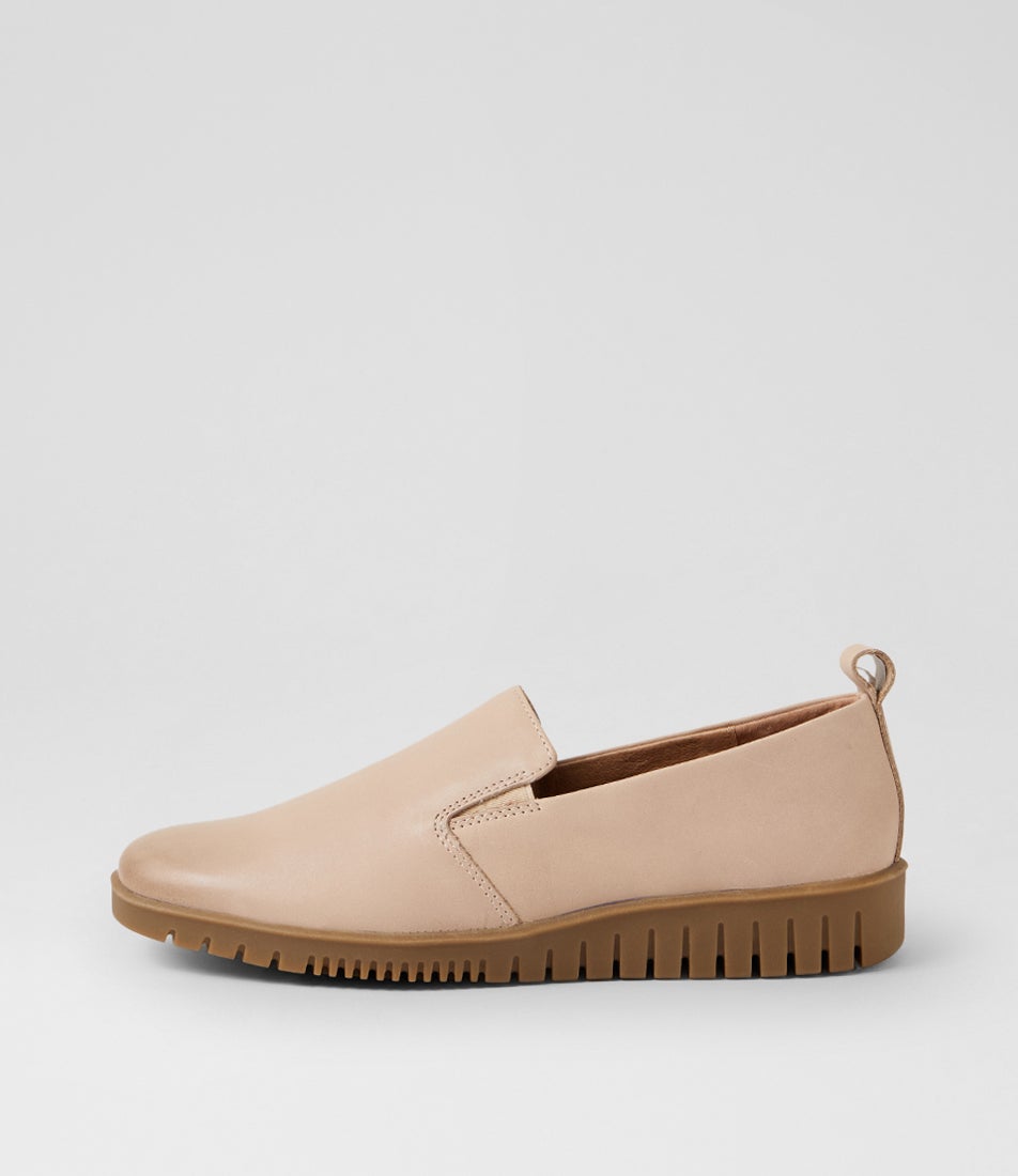 Barri Taupe Waxy Leather Loafers Barri Taupe Waxy Leather Loafers
