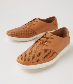 BARTY SU DK TAN WHITE SOLE LEATHER
