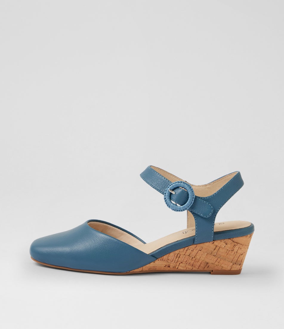 Selvine Denim Cork Leather Cork Heels Selvine Denim Cork Leather Cork Heels