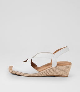 ZELIE SU WHITE LEATHER ELASTIC