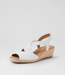 ZELIE SU WHITE LEATHER ELASTIC