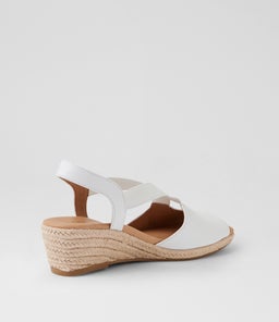 ZELIE SU WHITE LEATHER ELASTIC
