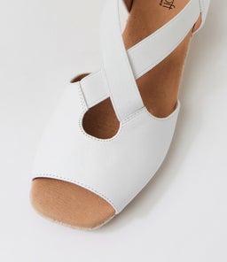 ZELIE SU WHITE LEATHER ELASTIC
