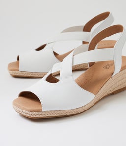 ZELIE SU WHITE LEATHER ELASTIC