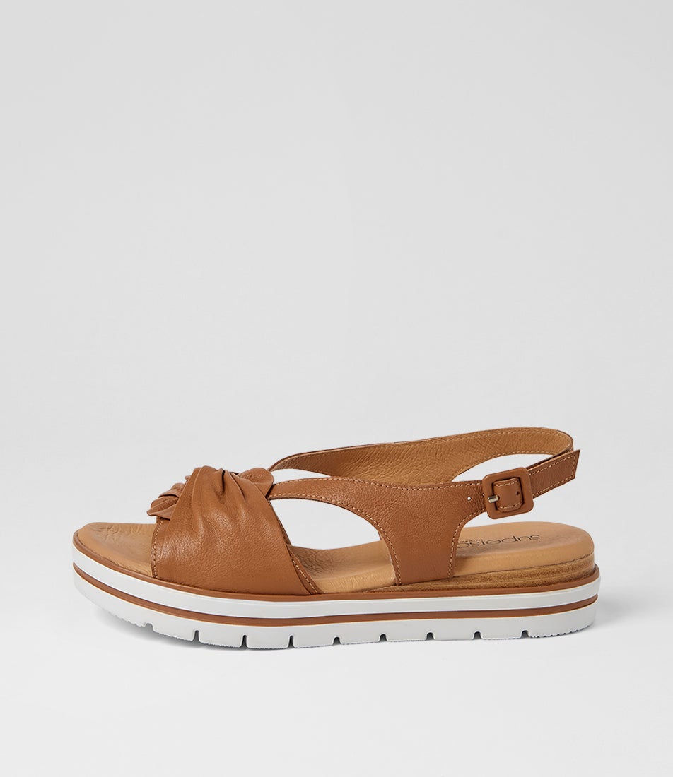 Alexin Dark Tan Leather Sandals Alexin Dark Tan Leather Sandals