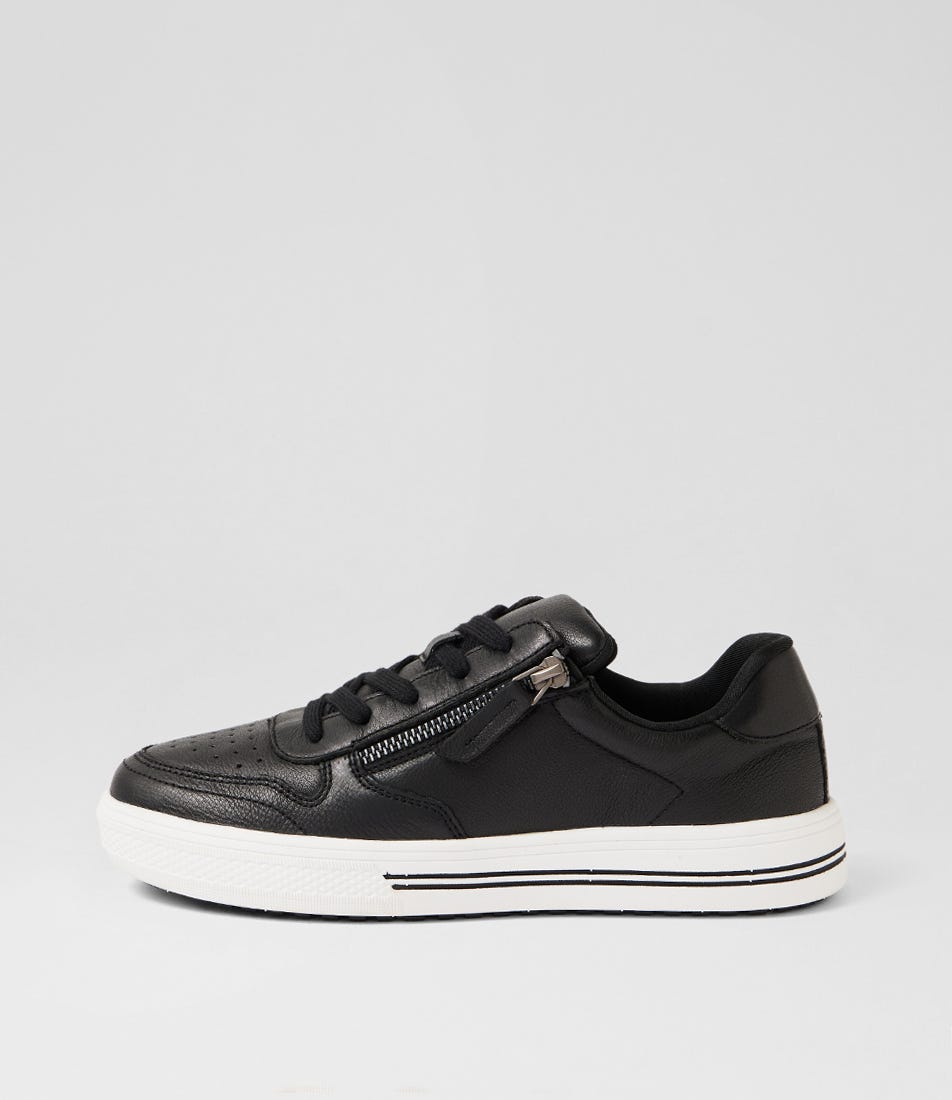 Animate Black Leather Sneakers